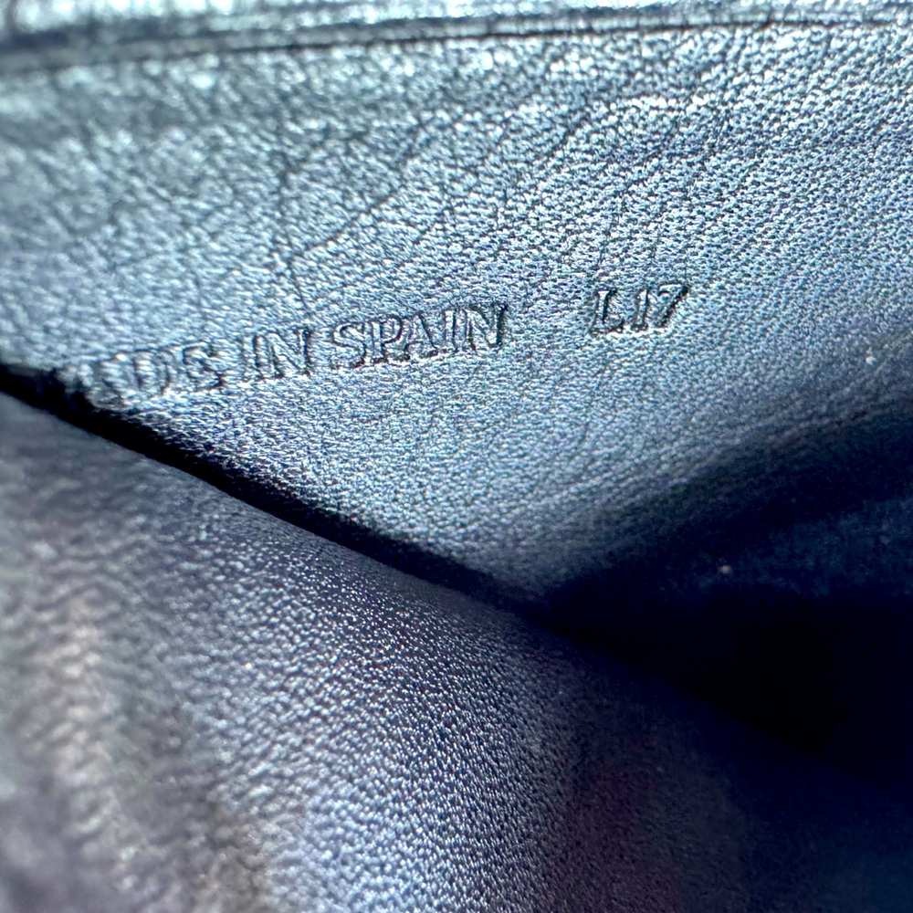 Loewe Anagram Wallet Vintage Black Crosshatch Leather Bifold Coin Pouch LVMH - Picture 9 of 12